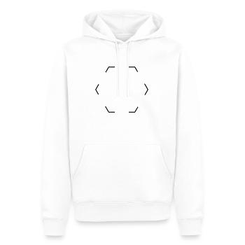 Hexagon gestrichelt - Männer Premium Bio Hoodie - Weiß - Vorne - Nico (187cm)