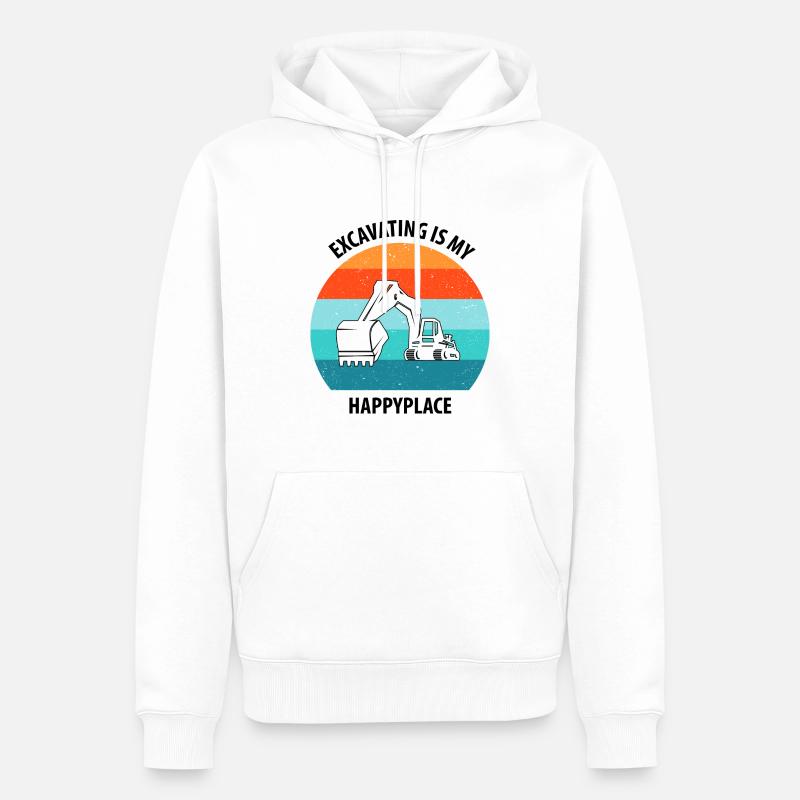 Bagger Baggerfahrer Baggerwagen - Männer Premium Bio Hoodie - Weiß