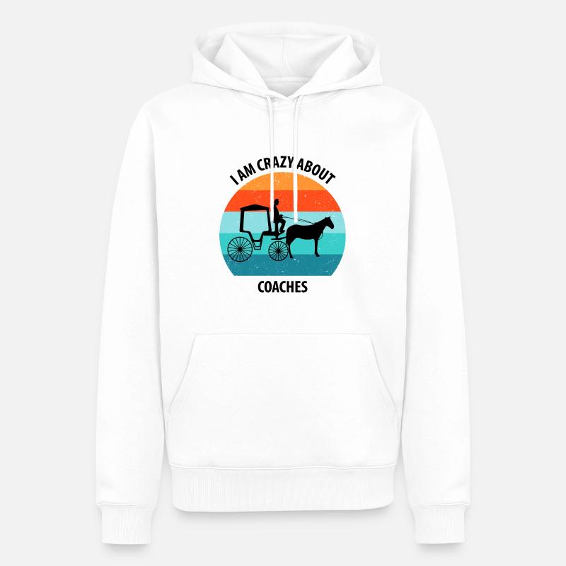 Kutscher Kutsche Pferdekutscher Kutschieren - Männer Premium Bio Hoodie - Weiß