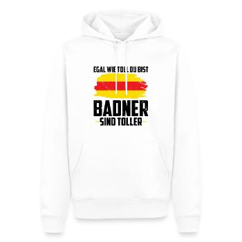 Baden - Männer Premium Bio Hoodie - Weiß - Vorne - Nico (187cm)