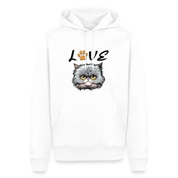 KATZE HUMOR DRÖLES GESCHENK KÄTZCHEN LIEBE KATZEN KATZE - Männer Premium Bio Hoodie - Weiß - Vorne - Nico (187cm)