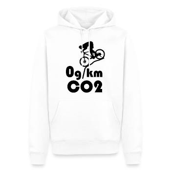 Radfahren Mountainbiker | Rette den Planeten - Männer Premium Bio Hoodie - Weiß - Vorne - Nico (187cm)