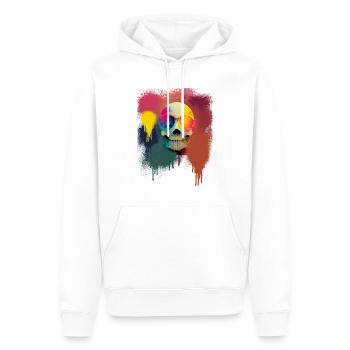 rainbow skull - Sweat à capuche Premium bio Homme - blanc - Devant - Nico (187cm)