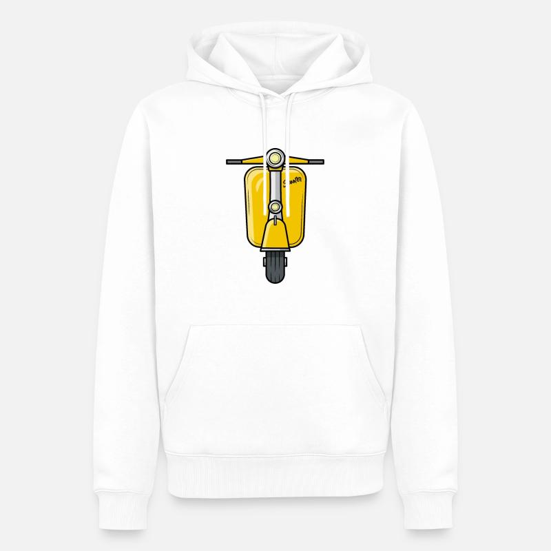 Scooter Scooter Scooter jaune - Sweat à capuche Premium bio Homme - blanc