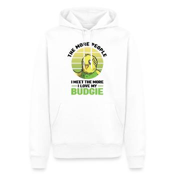 Perruche ondulée - Sweat à capuche Premium bio Homme - blanc - Devant - Nico (187cm)