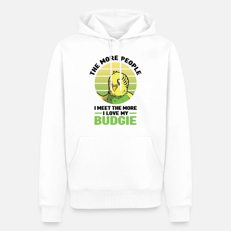 Perruche ondulée - Sweat à capuche Premium bio Homme - blanc