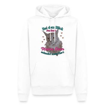 Blick meiner maine coon schmilzt mein Herz - Männer Premium Bio Hoodie - Weiß - Vorne - Nico (187cm)