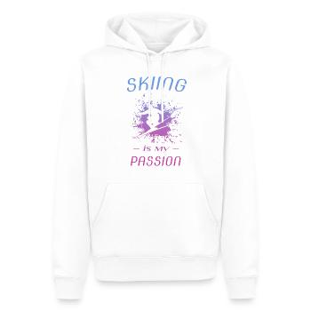 Skiing - Männer Premium Bio Hoodie - Weiß - Vorne - Nico (187cm)
