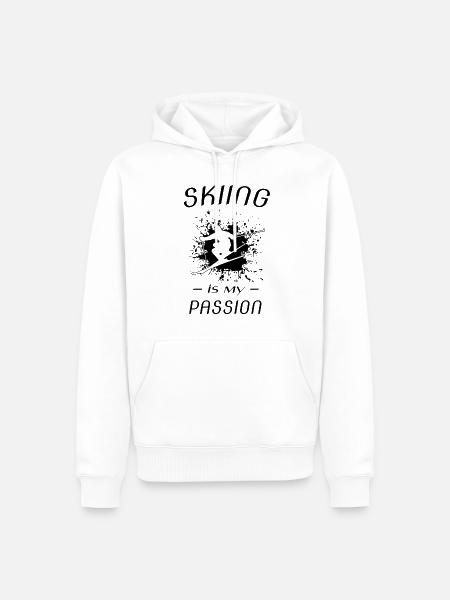 skiing ski - Männer Premium Bio Hoodie - Weiß