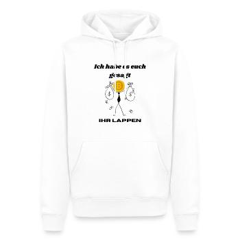 I told you YOU SLOB. Bitcoin the best! - Men’s Premium Organic Hoodie - white - Front - Nico (187cm)