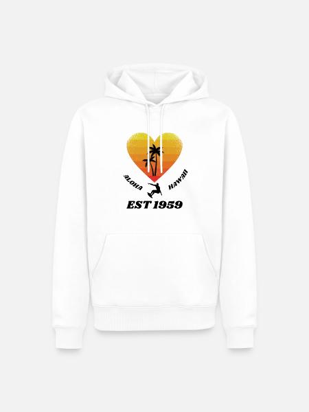 ALOHA est. 1959 - Men’s Premium Organic Hoodie - white