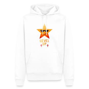 Tenue de joueur Passez au niveau supérieur - Sweat à capuche Premium bio Homme - blanc - Devant - Nico (187cm)