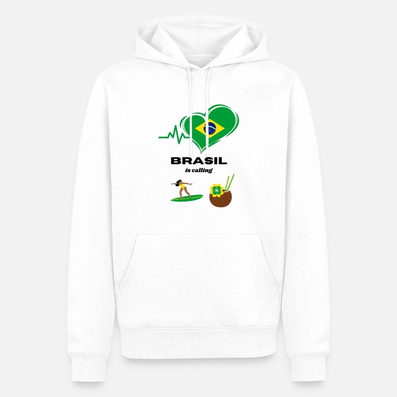 Brasil is calling! - Männer Premium Bio Hoodie - Weiß
