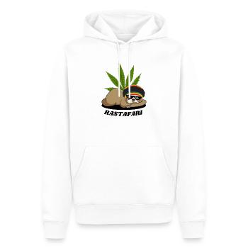 Tenue Rastafari Weed - Sweat à capuche Premium bio Homme - blanc - Devant - Nico (187cm)