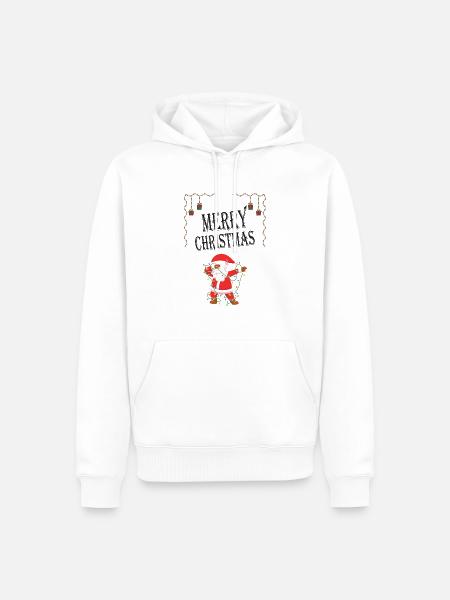 Merry Christmas dabbing Santa - Men’s Premium Organic Hoodie - white