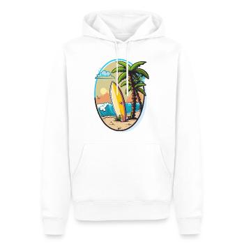 Der Wellenreiter - Männer Premium Bio Hoodie - Weiß - Vorne - Nico (187cm)