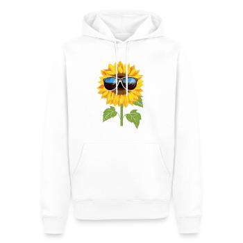 Sunflower with sunglasses - Men’s Premium Organic Hoodie - white - Front - Nico (187cm)