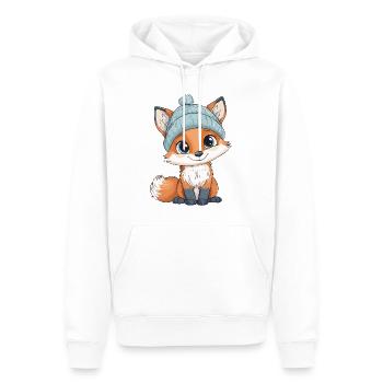 renard mignon mignon bébé enfants animal dessin animé - Sweat à capuche Premium bio Homme - blanc - Devant - Nico (187cm)