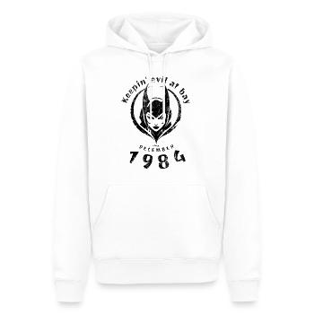 40. Geburtstag Tenir le mal à distance depuis 12/1984 - Sweat à capuche Premium bio Homme - blanc - Devant - Nico (187cm)