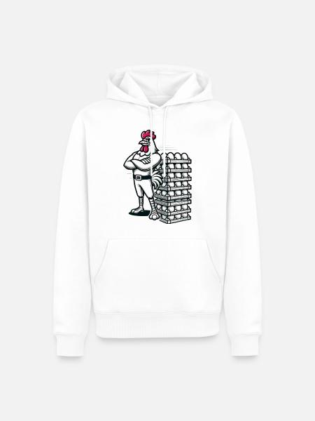 Lustiger lokaler Eierhändler Hühnerdesign - Männer Premium Bio Hoodie - Weiß