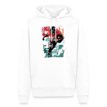 Joueur de football américain USA Amérique Sports Rétro - Sweat à capuche Premium bio Homme - blanc - Devant - Nico (187cm)