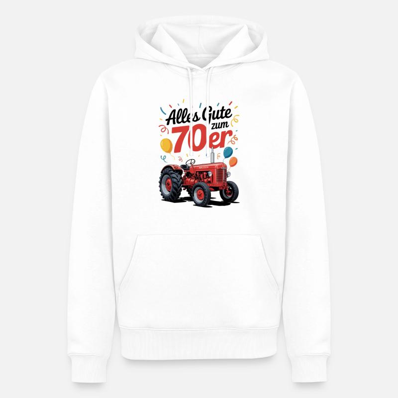 Geburtstagsgeschenk Opa 70er - Männer Premium Bio Hoodie - Weiß