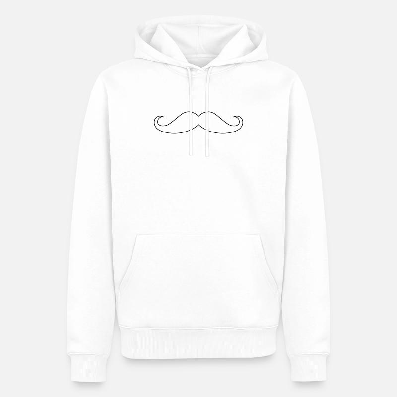 Moustache - avec goût - Sweat à capuche Premium bio Homme - blanc