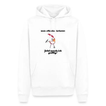 Mein offizielles Grillshirt - Grillen Grillsaison - Männer Premium Bio Hoodie - Weiß - Vorne - Nico (187cm)