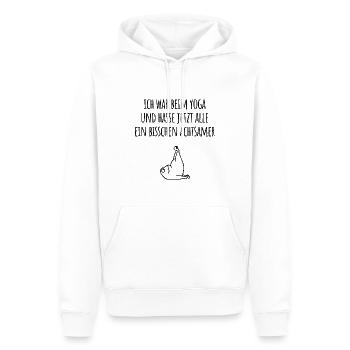 Yoga Frosch - Männer Premium Bio Hoodie - Weiß - Vorne - Nico (187cm)