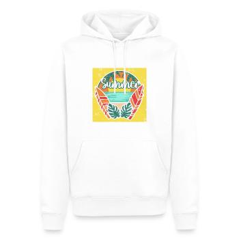 SURFER SURF LAC PLAGE VACANCES SURF SURF MOTIF - Sweat à capuche Premium bio Homme - blanc - Devant - Nico (187cm)