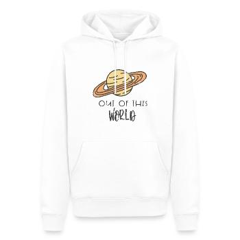 RAUS WELT WEG ERDE SATURN PLANET WELTALL PLANETEN - Männer Premium Bio Hoodie - Weiß - Vorne - Nico (187cm)