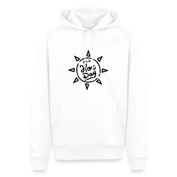 SOMMER FERIEN EIN HEIßER TAG REISEN SPRUCH MOTIV - Männer Premium Bio Hoodie - Weiß - Vorne - Nico (187cm)