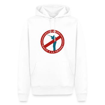 Anti Chasse Chasseur - Sweat à capuche Premium bio Homme - blanc - Devant - Nico (187cm)