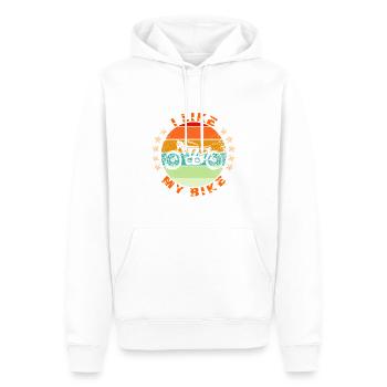 J’aime ma moto - J’aime ma moto - Sweat à capuche Premium bio Homme - blanc - Devant - Nico (187cm)