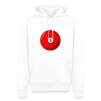 Boule de billard 3 rouge Billard trois - Sweat à capuche Premium bio Homme - blanc - Devant - Nico (187cm)