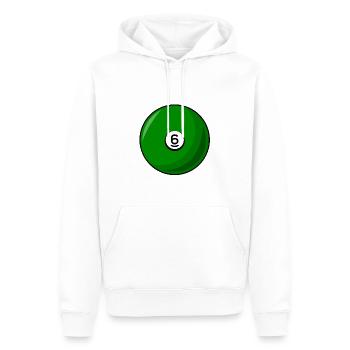 Boule de billard 6 vert Billard six - Sweat à capuche Premium bio Homme - blanc - Devant - Nico (187cm)