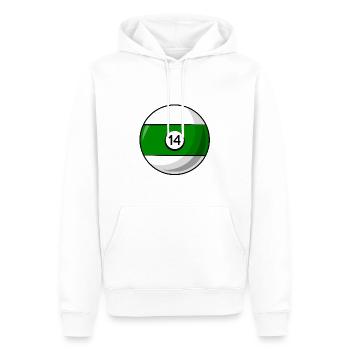 Boule de billard 14 vert Billard quatorze - Sweat à capuche Premium bio Homme - blanc - Devant - Nico (187cm)