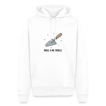 Truelle Archéologie BTP - Sweat à capuche Premium bio Homme - blanc - Devant - Nico (187cm)