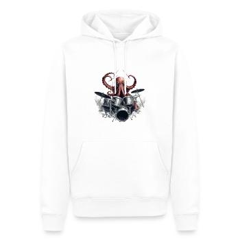 Drumtopus – La pieuvre qui a un battement dans le sang - Sweat à capuche Premium bio Homme - blanc - Devant - Nico (187cm)