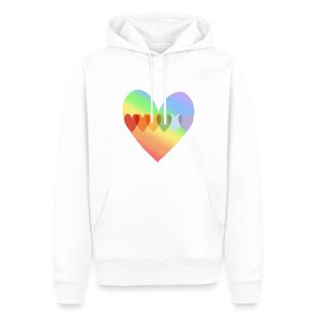 Farbiges Herz - Männer Premium Bio Hoodie - Weiß - Vorne - Nico (187cm)