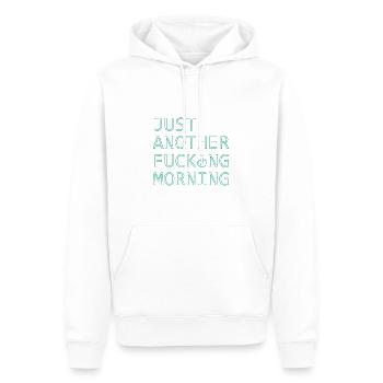 just another fucking mornig - Männer Premium Bio Hoodie - Weiß - Vorne - Nico (187cm)