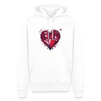 Radiant rouge amour coeurs Saint-Valentin anniversaire - Sweat à capuche Premium bio Homme - blanc - Devant - Nico (187cm)