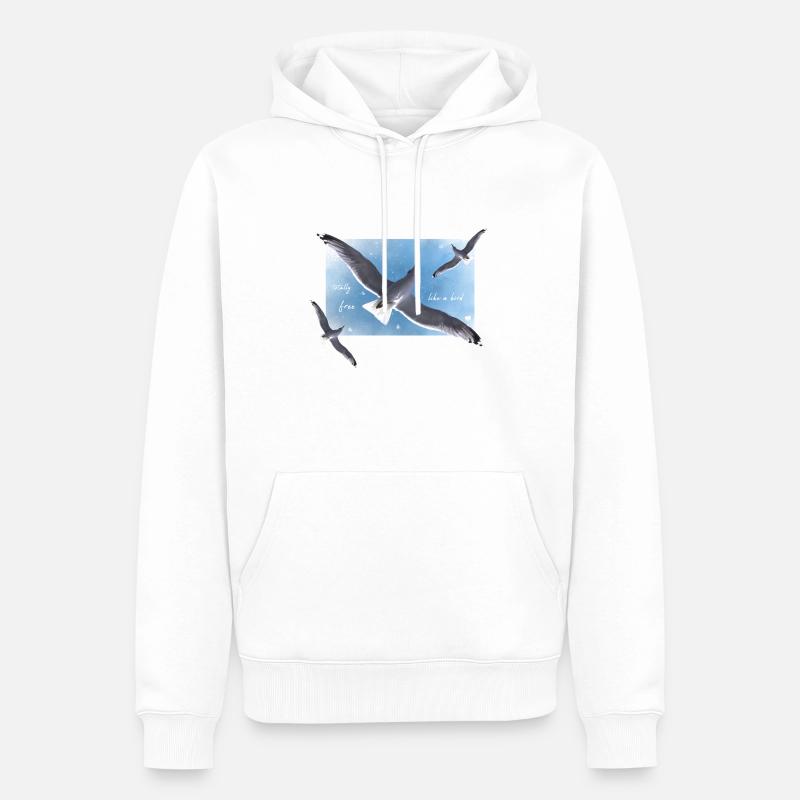 frei sein wie ein Vogel - Männer Premium Bio Hoodie - Weiß