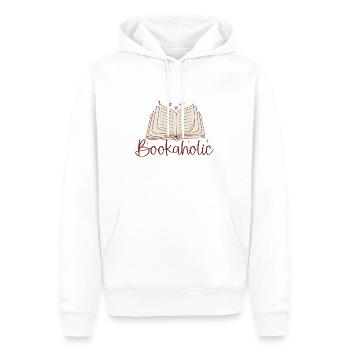 Accro du livre - Sweat à capuche Premium bio Homme - blanc - Devant - Nico (187cm)
