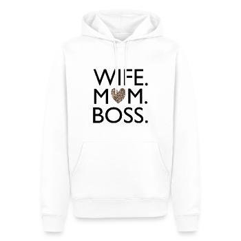 FEMME MAMAN - Sweat à capuche Premium bio Homme - blanc - Devant - Nico (187cm)