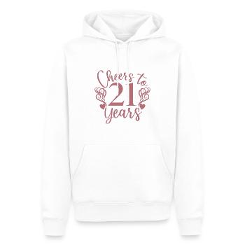 Prost auf 21 Jahre 21. Geburtstag - Männer Premium Bio Hoodie - Weiß - Vorne - Nico (187cm)