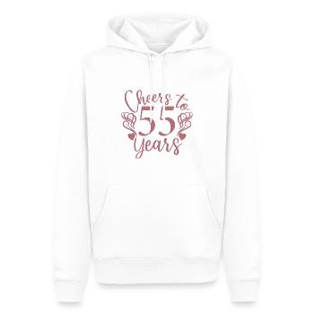 Prost auf 55 Jahre 55. Geburtstag - Männer Premium Bio Hoodie - Weiß - Vorne - Nico (187cm)