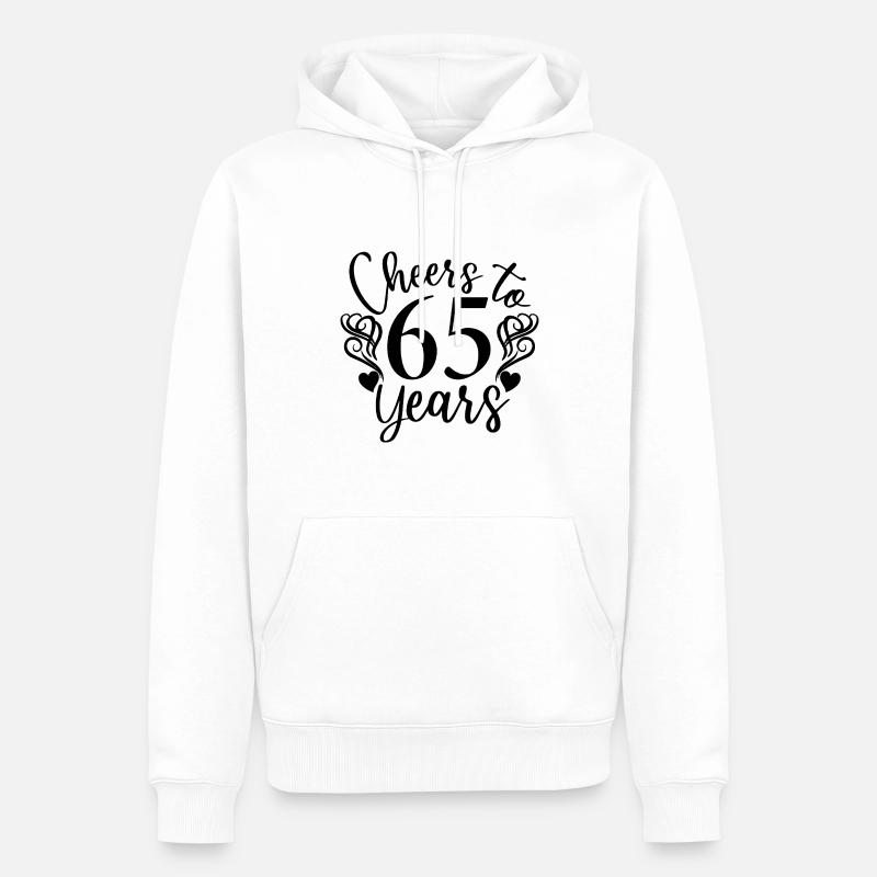Vive 65 ans 65e anniversaire - Sweat à capuche Premium bio Homme - blanc