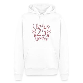 Vive le 25e anniversaire de ses 25 ans - Sweat à capuche Premium bio Homme - blanc - Devant - Nico (187cm)