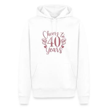 Vive les 40 ans du 40e anniversaire - Sweat à capuche Premium bio Homme - blanc - Devant - Nico (187cm)